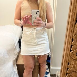 White Zara Jean Skirt with Star Detail 🌟